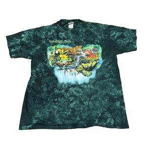 Rainforest Cafe Green Tie Dye Graphic T-shirt